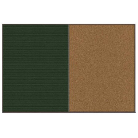 United Visual Products Enclosed Corkboard, 1 Door, 72"x48", 4" Fra UV3405-BLACK-KEYLIME